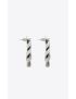 [SAINT LAURENT] three curb chain links earrings in metal and crystal 691561Y15268368