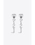 [SAINT LAURENT] opyum ysl heart earrings in metal and crystal 584228Y15268368