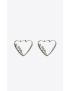[SAINT LAURENT] rhinestone heart hoop earrings in metal 683183Y15268368