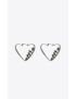 [SAINT LAURENT] rhinestone heart hoop earrings in metal 683183Y15268368