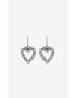 [SAINT LAURENT] rhinestone open heart earrings in metal 683265Y15269314