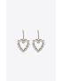 [SAINT LAURENT] rhinestone open heart earrings in metal 683265Y15269314