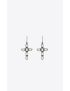 [SAINT LAURENT] pearl cross earrings in metal 685198Y15268103