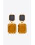 [SAINT LAURENT] double octagon drop earrings in metal and resin 695093Y15919487