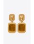 [SAINT LAURENT] double octagon drop earrings in metal and resin 695093Y15919487