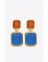 [SAINT LAURENT] double octagon drop earrings in metal and resin 695093Y15919432