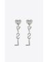 [SAINT LAURENT] opyum ysl heart earrings in metal and crystal 652837Y15268131