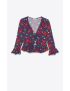 [SAINT LAURENT] ruffled blouse in sable saint laurent 681875Y5E544368