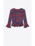 [SAINT LAURENT] ruffled blouse in sable saint laurent 681875Y5E544368