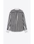 [SAINT LAURENT] oversized shirt in striped silk twill 694156Y6E511095
