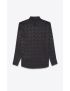 [SAINT LAURENT] yves collar classic shirt in matte and shiny silk 646850Y1D871000
