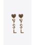[SAINT LAURENT] opyum ysl heart earrings in metal and crystal 584228Y15268052