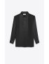 [SAINT LAURENT] long overshirt in matte and shiny striped silk 661901Y1D841000