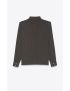 [SAINT LAURENT] fitted military shirt in polka dot crepe de chine 659852Y6C451095