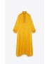 [SAINT LAURENT] victorian frilled cloak in washed satin silk 695409Y070N7804
