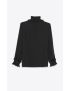 [SAINT LAURENT] victorian frilled shirt in pleated silk 681580Y2E271000
