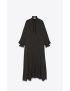 [SAINT LAURENT] victorian frilled cloak in matte and shiny silk 695409Y2E321000