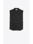 [SAINT LAURENT] sleeveless shirt in matte and shiny vintage paisley silk 681574Y2E591000