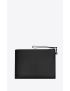 [SAINT LAURENT] tiny cassandre zipped tablet holder in shiny leather 6838271JB0U1000