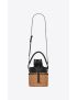 [SAINT LAURENT] bahia small bucket bag in smooth leather and wicker 686375AAAF41020