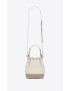 [SAINT LAURENT] rive gauche mini bucket bag in canvas and leather 68727695GDE9071