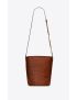 [SAINT LAURENT] vintage bucket bag in lacquered crocodile embossed leather 6571932US1W2582