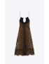 [SAINT LAURENT] long dress in leopard print wool 685221Y654S9665