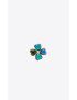 [SAINT LAURENT] clover heart brooch in metal and resin 692010Y15269356