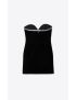 [SAINT LAURENT] strapless dress in velvet with rhinestones 689341Y525R1000