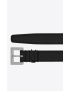 [SAINT LAURENT] cassandre thin belt with square buckle in grain de poudre embossed leather 612616BTY0X1000
