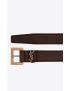 [SAINT LAURENT] cassandre thin belt with square buckle in leather 6126160H70B2032