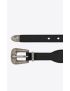 [SAINT LAURENT] folk buckle belt in leather and metal 6881911UR1D1000