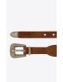 [SAINT LAURENT] folk buckle belt in suede and metal 68819103F9D2355