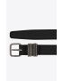 [SAINT LAURENT] stacked loop belt in grained leather 649240DTI0D1000