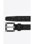 [SAINT LAURENT] classic belt with square buckle in crocodile embossed leather 6694811ZQ7D1000
