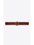 [SAINT LAURENT] joe buckle belt in raw aged leather 6694870H7YW2350