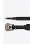 [SAINT LAURENT] folk double buckle belt in leather and metal 6881991UR1D1000