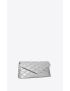[SAINT LAURENT] sade puffer envelope clutch in crinkled lame leather 655004AAAD38106