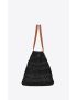 [SAINT LAURENT] panier medium bag in crochet raffia and smooth leather 688221GAAAC1062