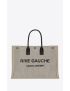 [SAINT LAURENT] rive gauche tote bag in linen and smooth leather 499290FAADH9580