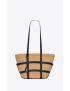 [SAINT LAURENT] panier medium bag in natural raffia and smooth leather 685634GQTLW2099