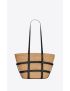 [SAINT LAURENT] panier medium bag in natural raffia and smooth leather 685634GQTLW2099