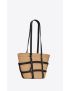 [SAINT LAURENT] panier medium bag in natural raffia and smooth leather 685634GQTLW2099