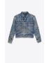 [SAINT LAURENT] destroyed jacket in 70s blue trash denim 589825YE9574342