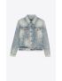 [SAINT LAURENT] boyfriend jacket in hilton sky blue denim 695156Y31KA4055