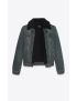 [SAINT LAURENT] jacket with shearling in dark dirty vintage blue denim 652780Y19FA4160