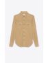 [SAINT LAURENT] western shirt in beige stonewashed denim 615139Y27BB9241