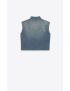 [SAINT LAURENT] cropped shirt in dusty medium vintage blue denim 694551Y02TA4372
