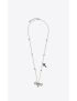 [SAINT LAURENT] long multi charm necklace in metal, onyx and mother of pearl 692175Y1LON9362