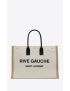 [SAINT LAURENT] rive gauche tote bag in linen and leather 499290FAABR9054